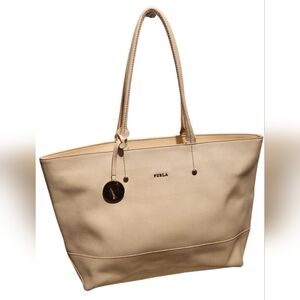 Furla Beige Leather Tote
